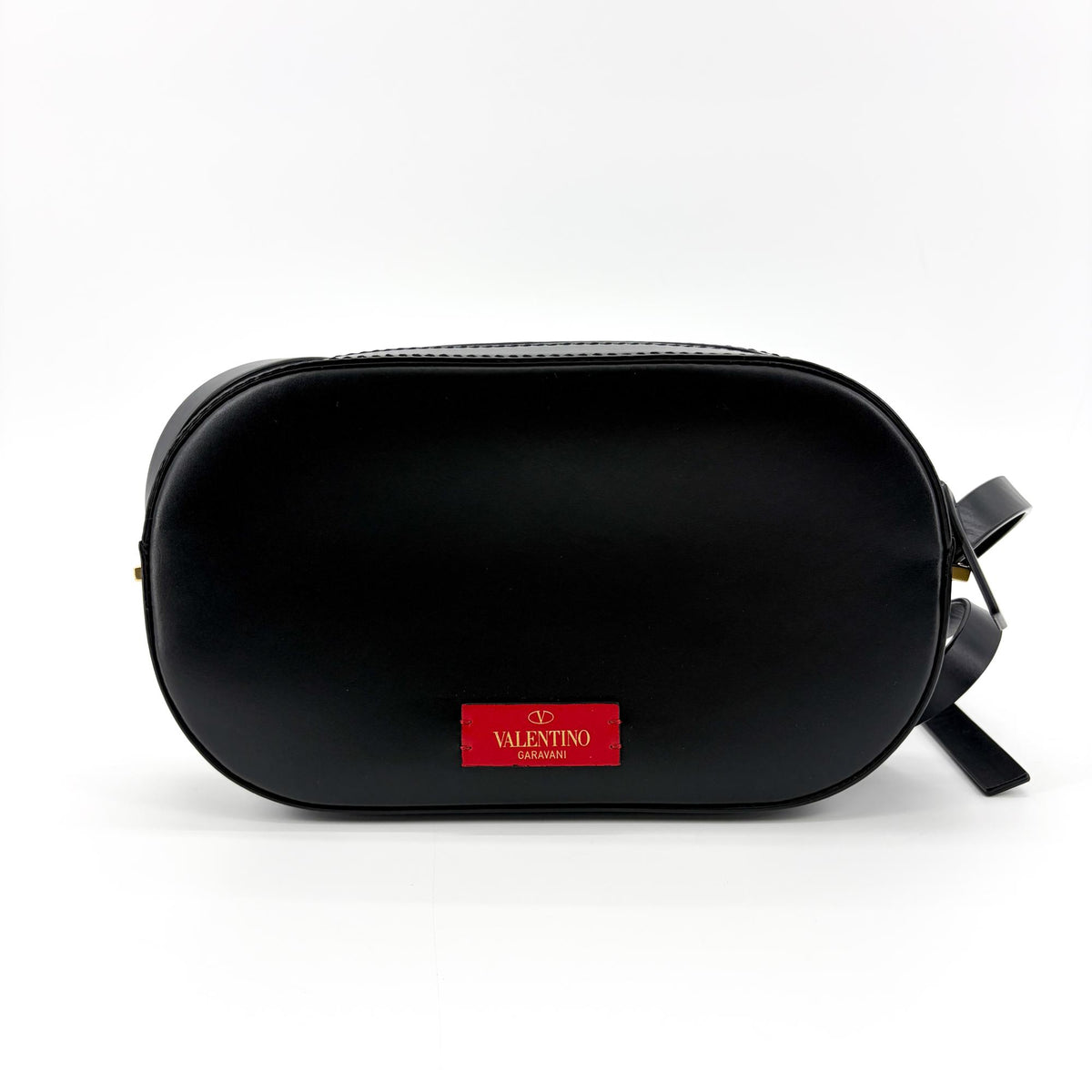 Valentino Garavani Vlogo Walk Leather Black Leather Crossbody Bag Bag (Pre-Owned)