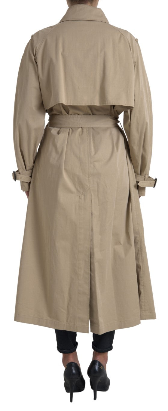 Dolce & Gabbana Khaki Double Breasted Trench Coat Women's Jacket