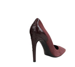Bottega Veneta Women's Dark Rose Suede Leather Kid Luxe Heels 430398 2240