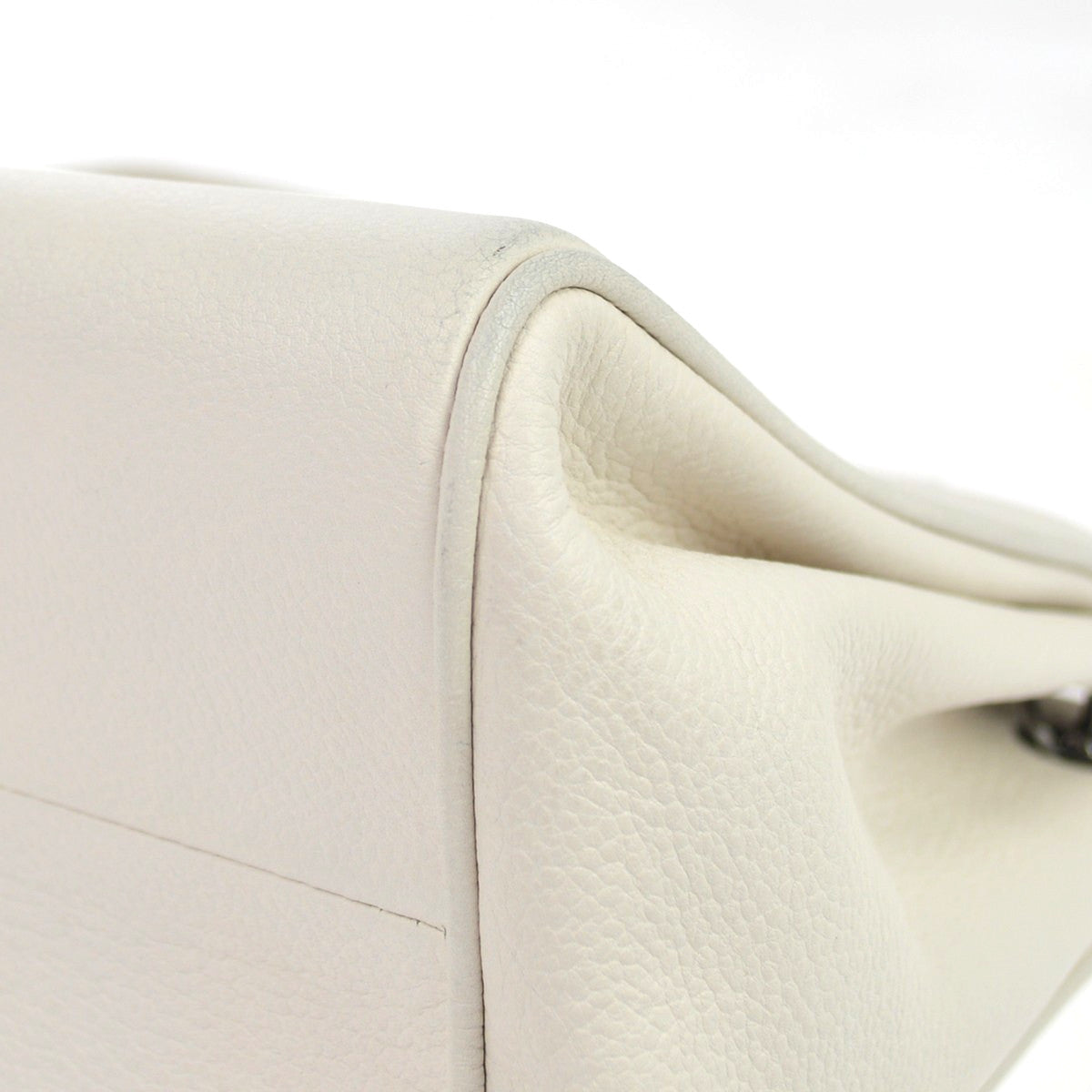 Chanel Pocket Accordion Flap Quilted Lambskin White Leather Shoulder Bag Bag (Pre-Owned)