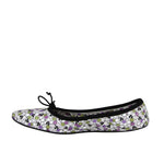 Bottega Veneta Women's Floral Green / Purple / Black Leather Ballet Flats 430525