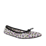 Bottega Veneta Women's Floral Green / Purple / Black Leather Ballet Flats 430525