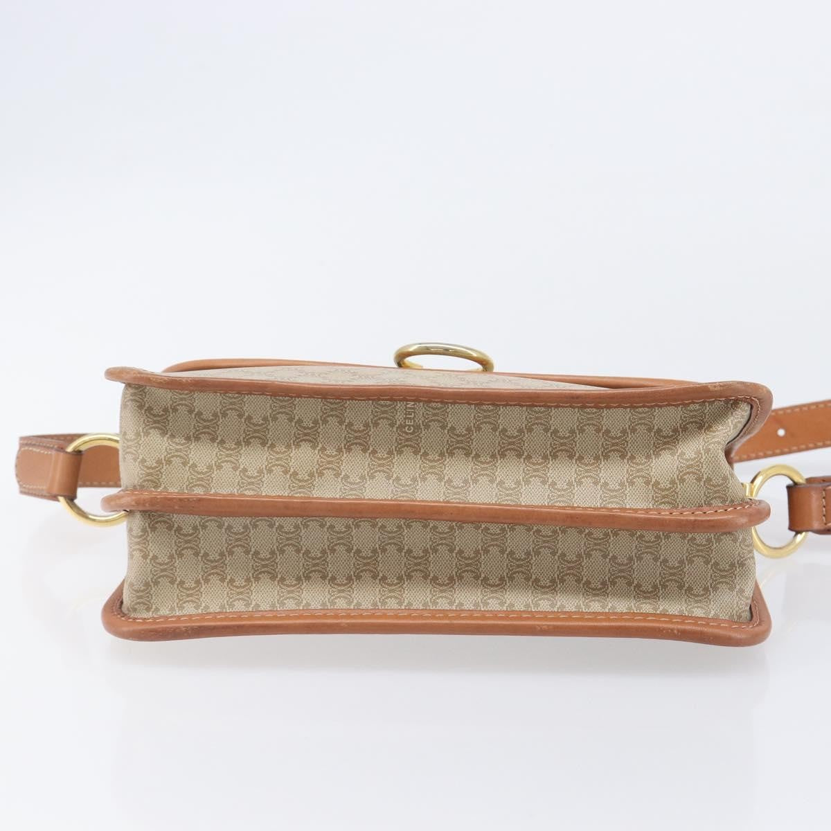 Celine Macadam Shoulder Canvas Beige Canvas Crossbody Bag Bag (Pre-Owned)