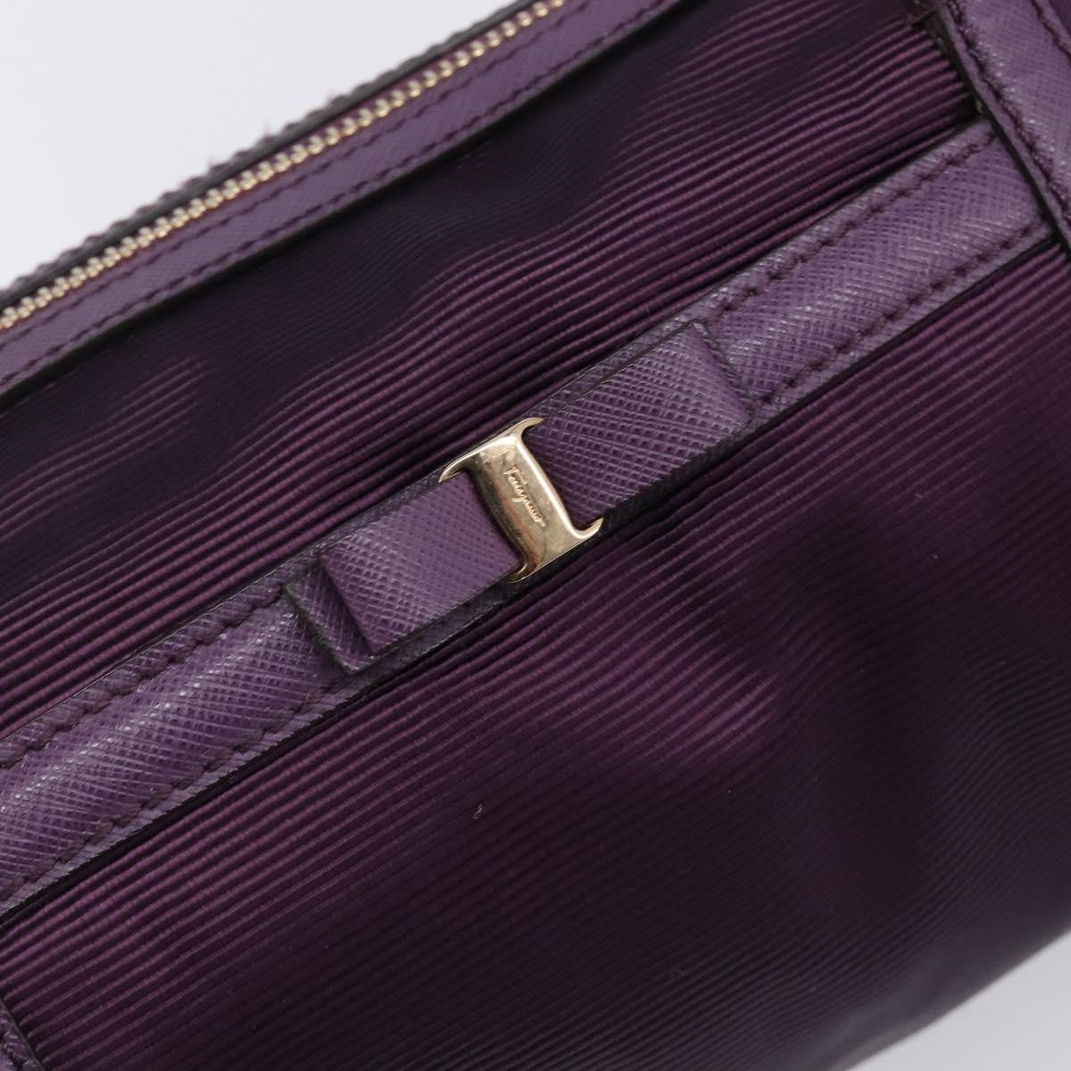 Salvatore Ferragamo Vara Bow Cylinder Bag Nylon Purple Nylon Shoulder Bag Bag (Pre-Owned)