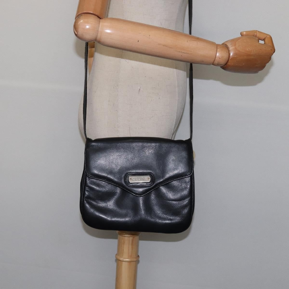 Celine Vintage Leather Black Leather Shoulder Bag Bag (Pre-Owned)