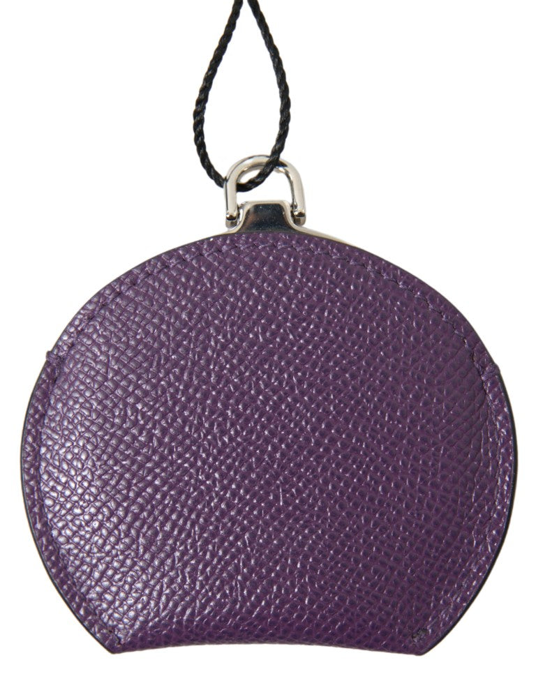 Dolce & Gabbana Elegant Purple Leather Mirror Women's Holder