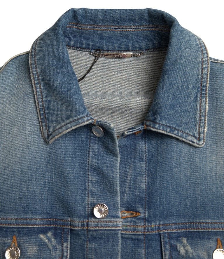 Dolce & Gabbana Elegant Blue Denim Stretch Men's Jacket