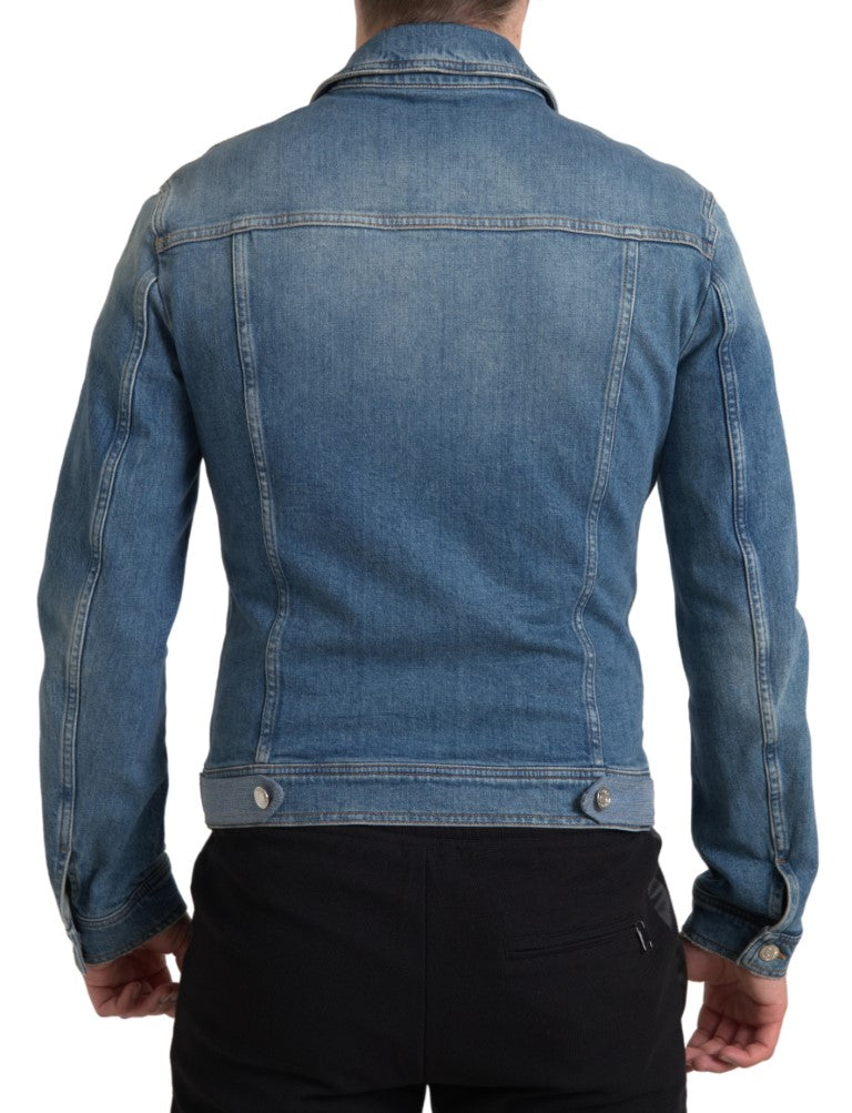 Dolce & Gabbana Elegant Blue Denim Stretch Men's Jacket