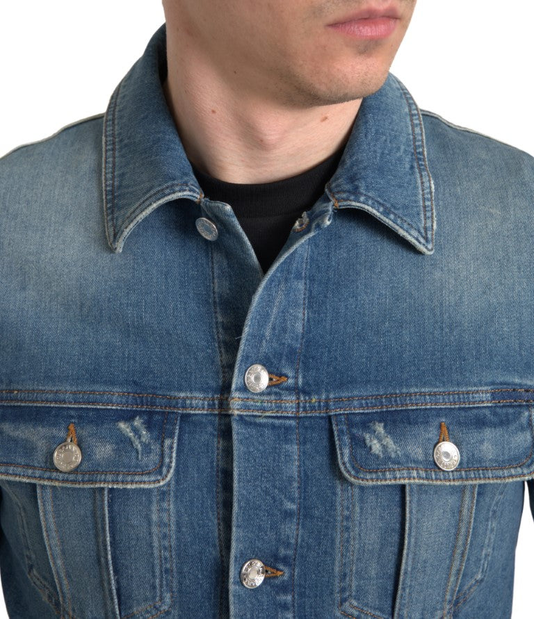 Dolce & Gabbana Elegant Blue Denim Stretch Men's Jacket