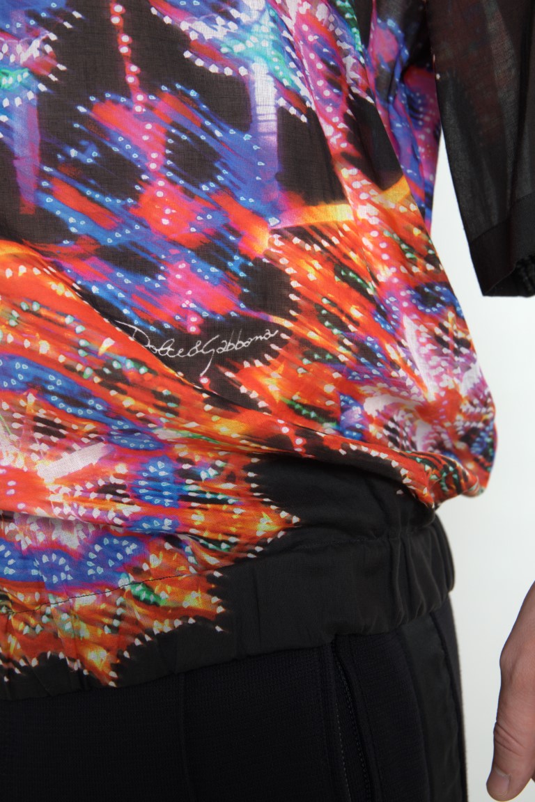 Dolce & Gabbana Multicolor Luminarie Print Men Cotton Men's Shirt
