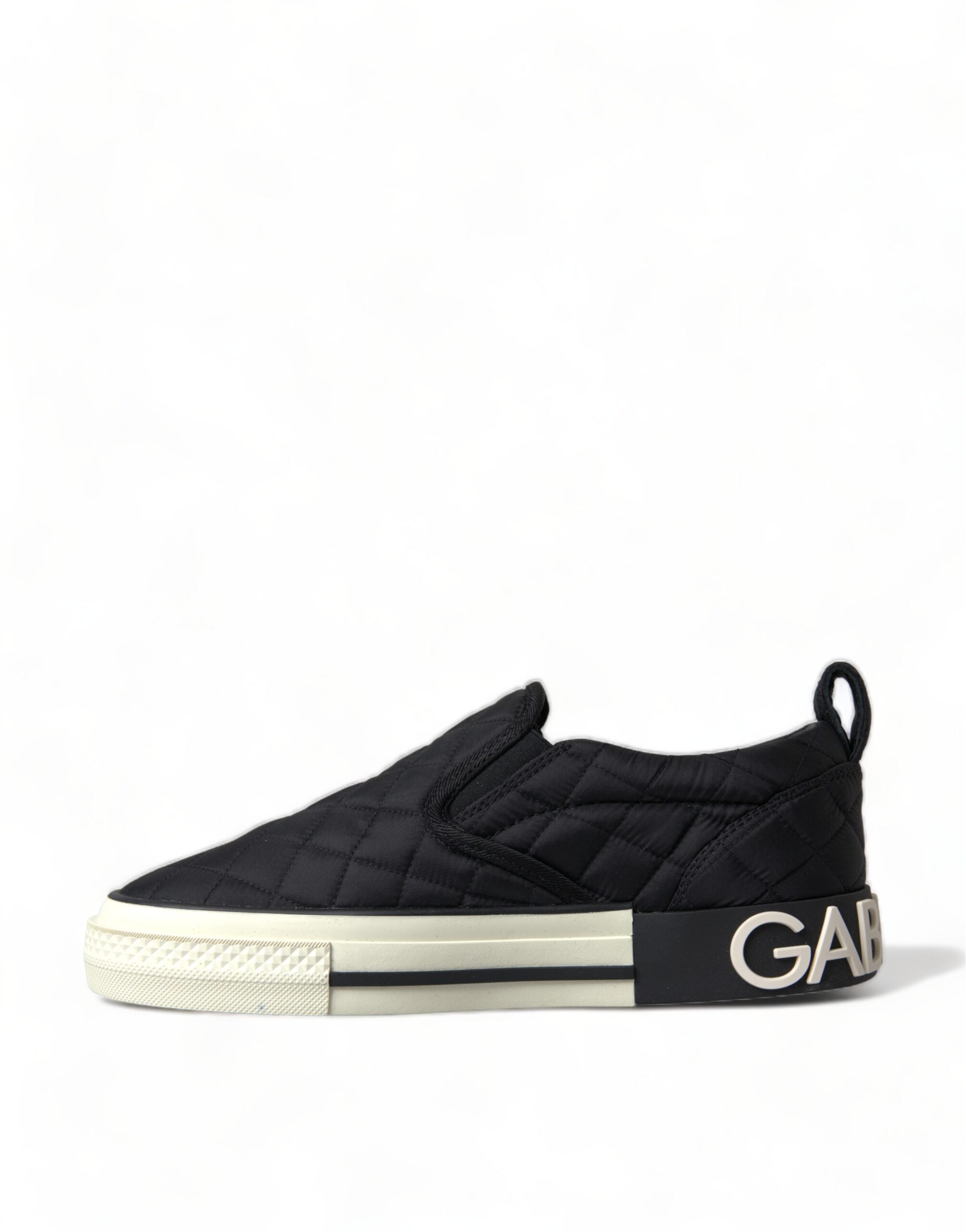 Dolce & Gabbana Black Quilted Slip On Low Top Sneakers Women's Shoes