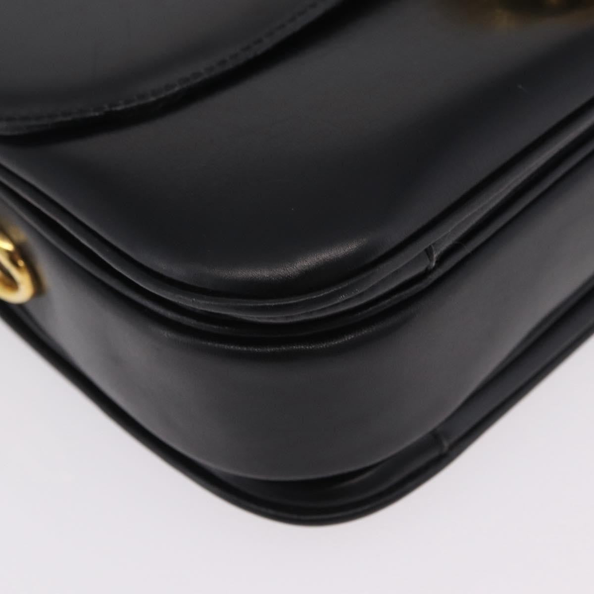 Celine Flap Shoulder Leather Black Leather Shoulder Bag Bag (Pre-Owned)