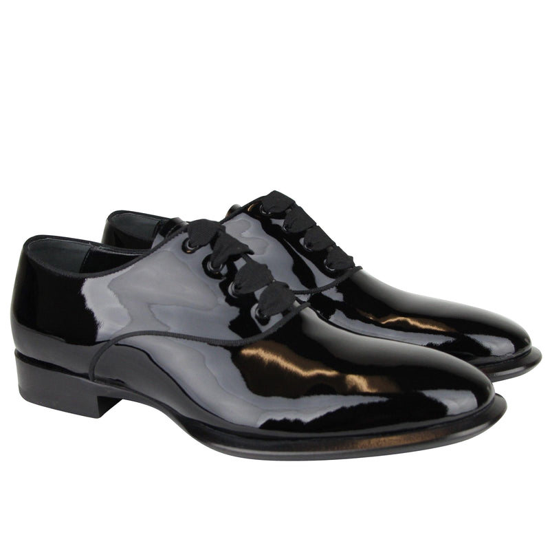 Alexander McQueen Men's Patent Black Leather Dress Shoes