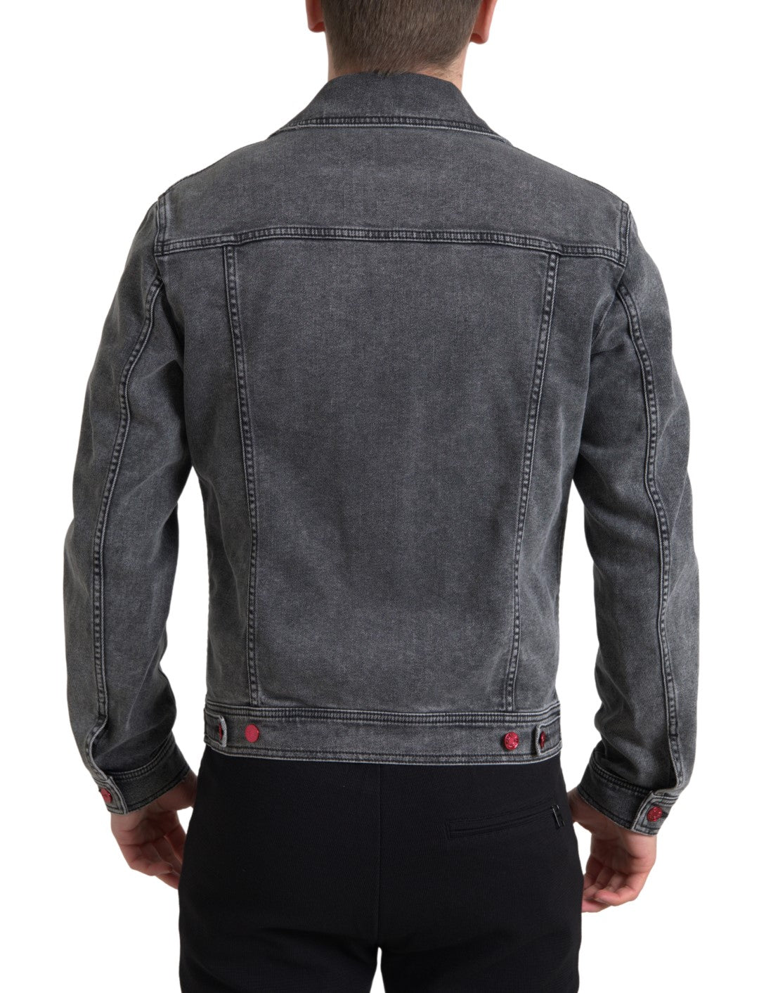 Dolce & Gabbana Elegant Gray Stretch Denim Men's Jacket
