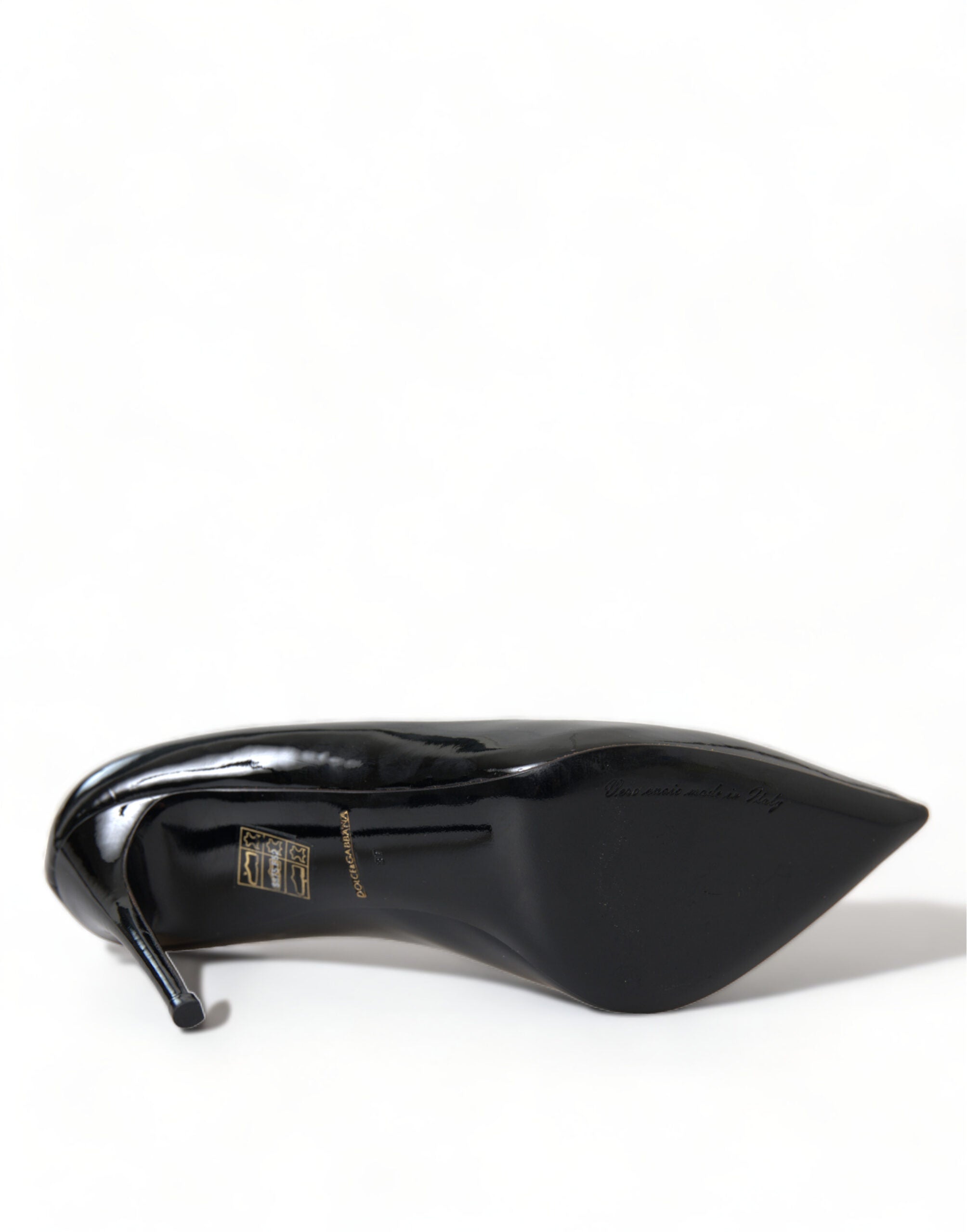 Dolce & Gabbana Black Patent Leather Pumps Heels Women's Shoes