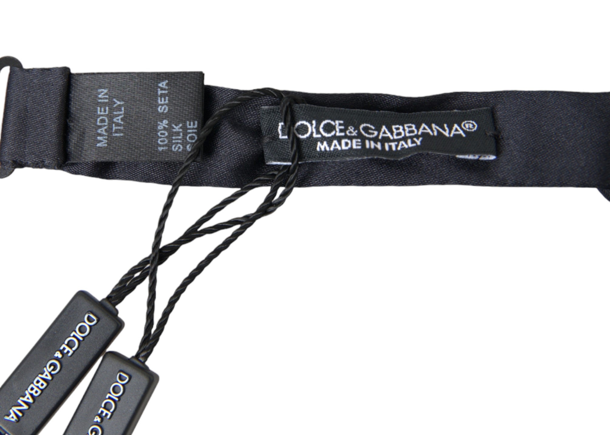 Dolce & Gabbana Elegant Dark Blue Silk Bow Men's Tie