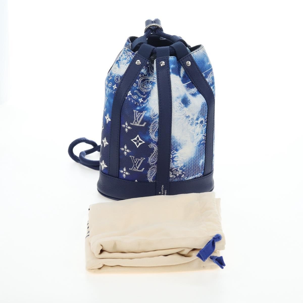 Louis Vuitton Randonnee Limited Edition Monogram Bandana Leather Blue Canvas Shoulder Bag Bag (Pre-Owned)