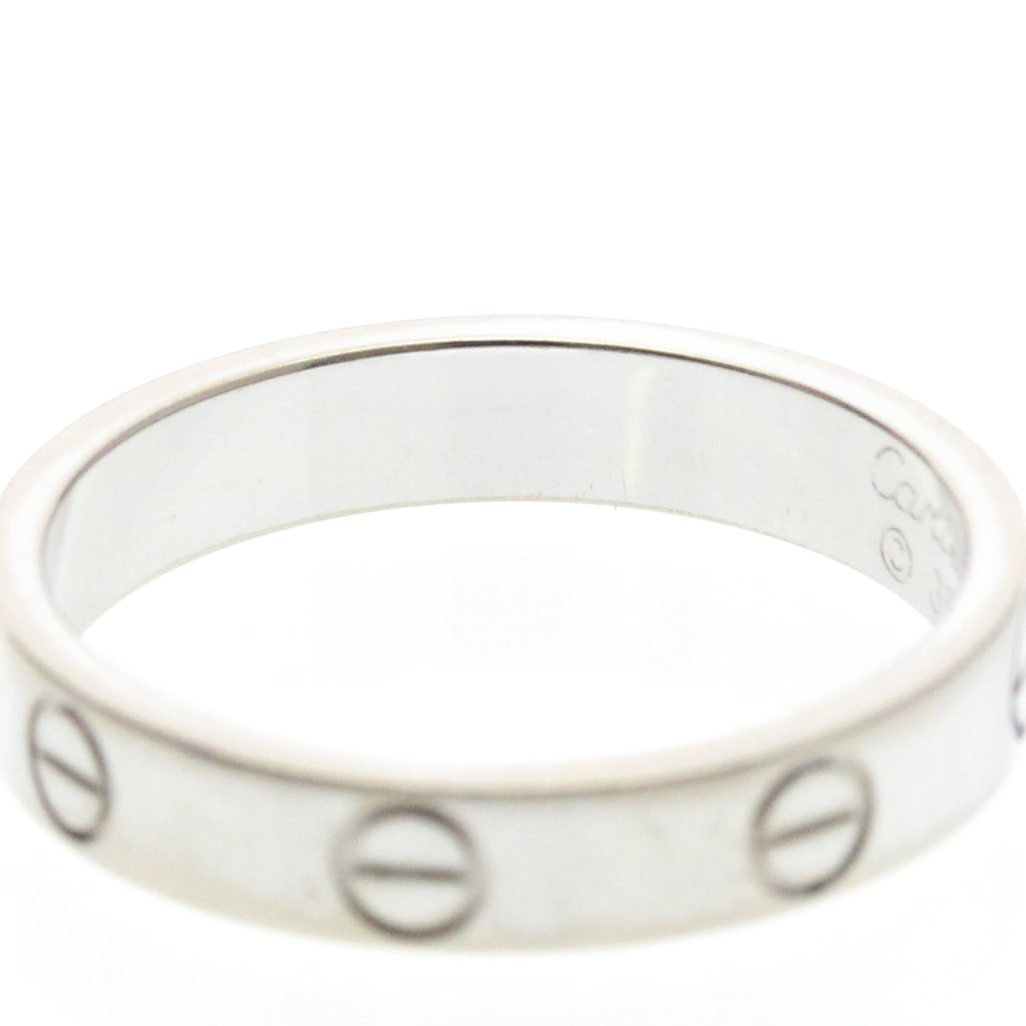 Cartier Love Band 18K White Gold Silver White_Gold Ring Jewelry (Pre-Owned)