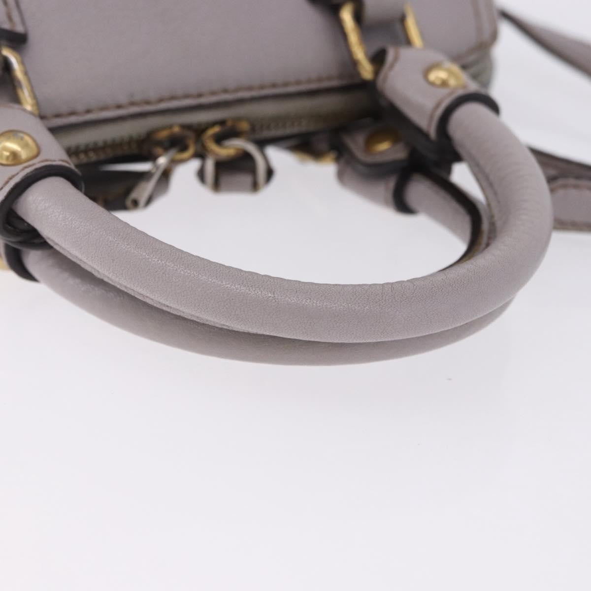 MCM Vintage Leather Gray Leather Handbag (Pre-Owned)