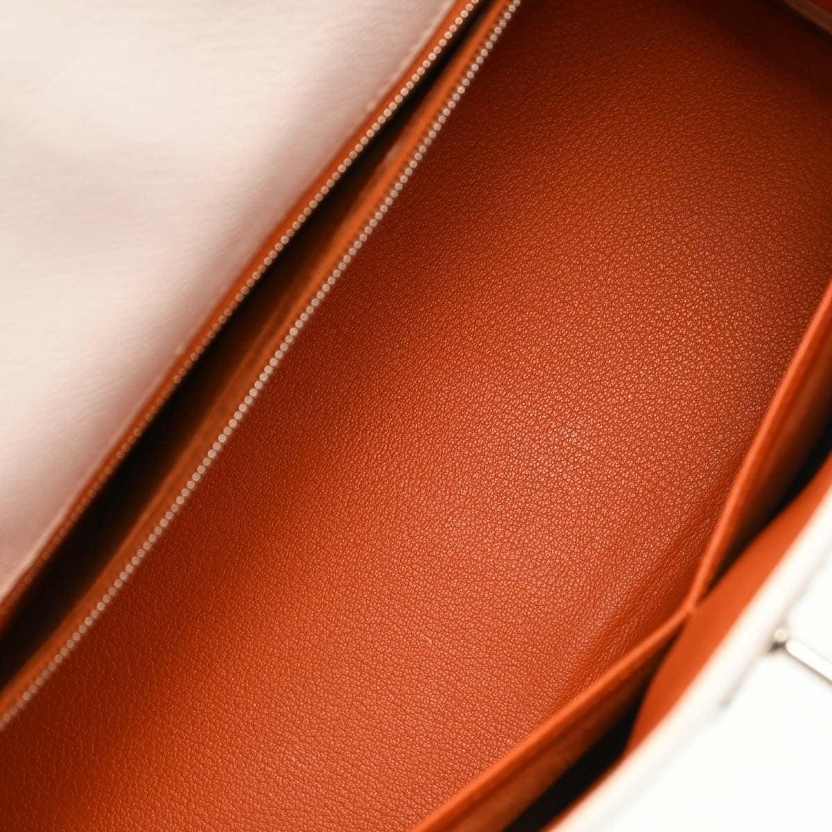 Hermes Kelly Sellier Epsom White Leather Handbag (Pre-Owned)