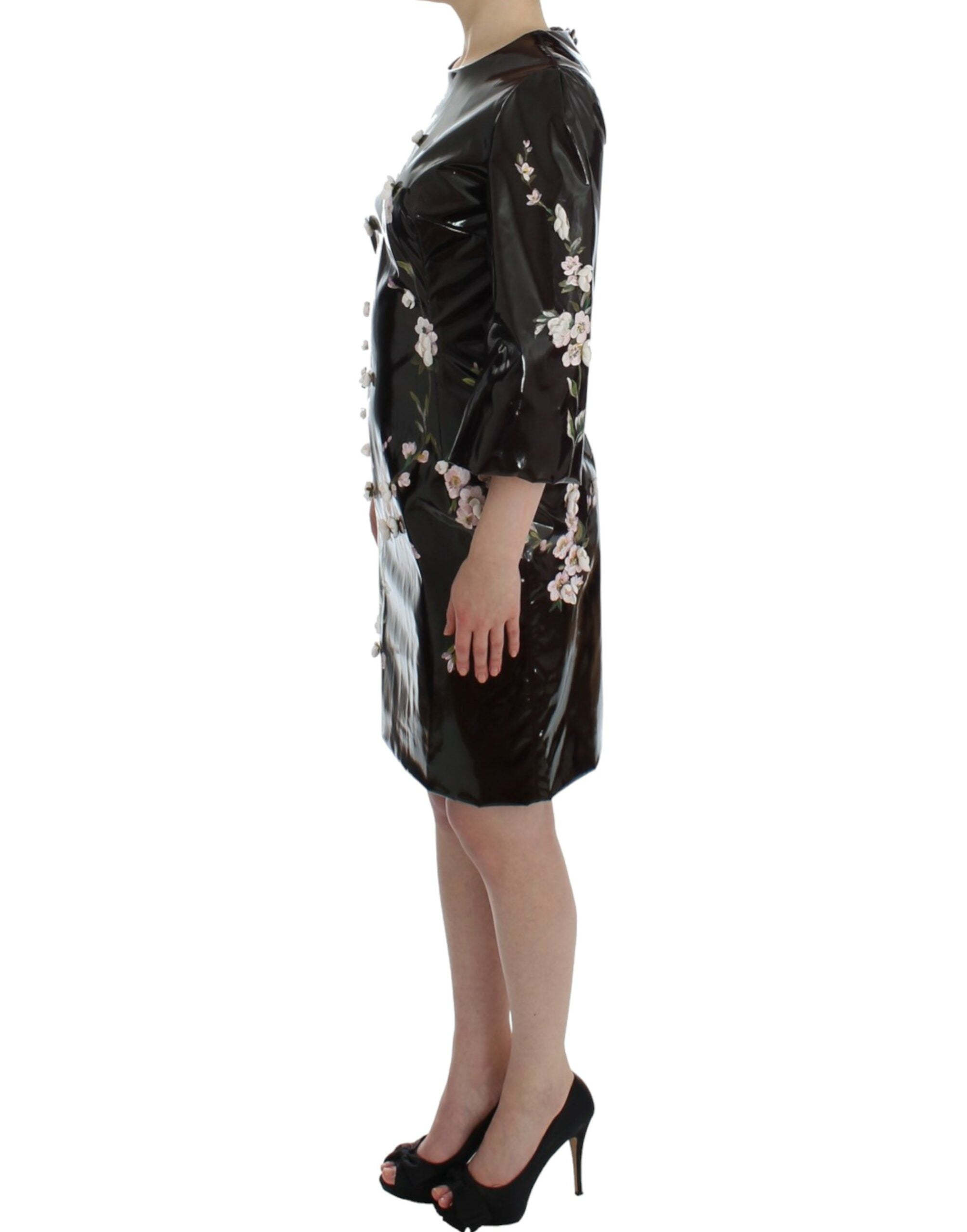 Dolce & Gabbana Black floral 3/4 Sleeve sheath Women's dress