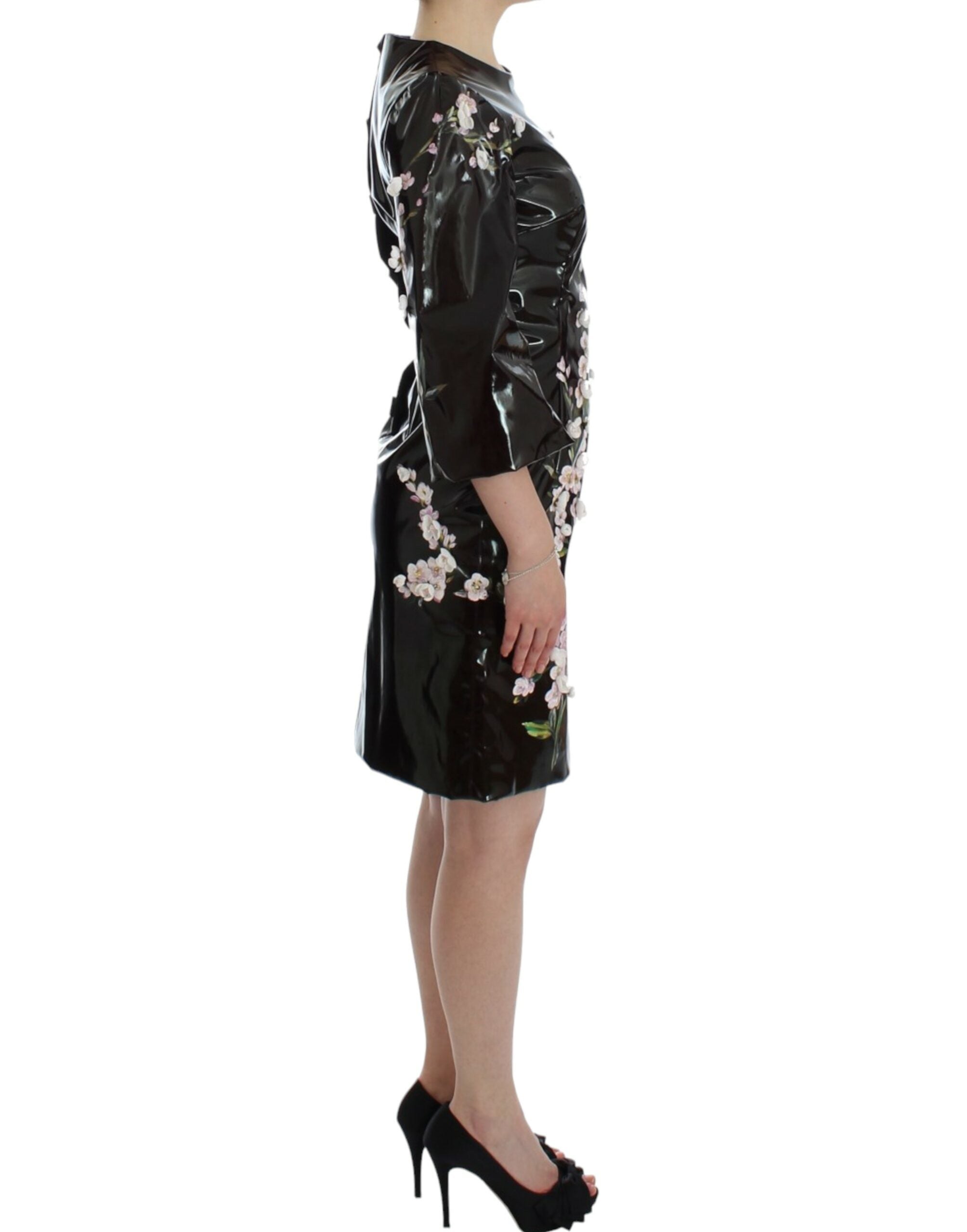 Dolce & Gabbana Black floral 3/4 Sleeve sheath Women's dress