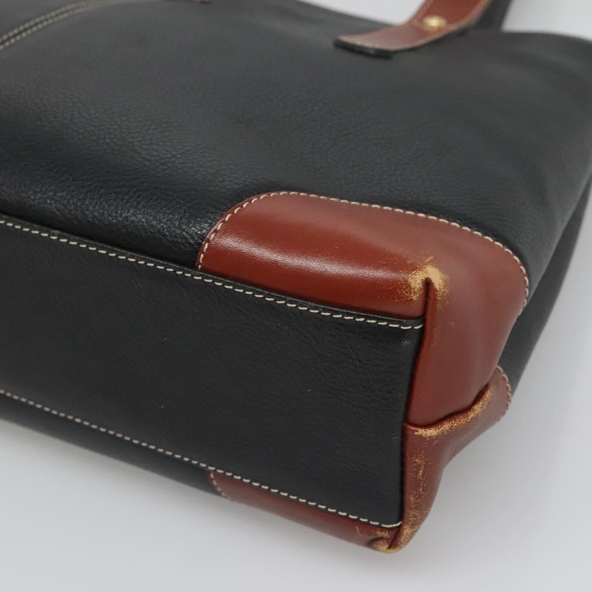 Bally Vintage Leather Black Leather Handbag (Pre-Owned)