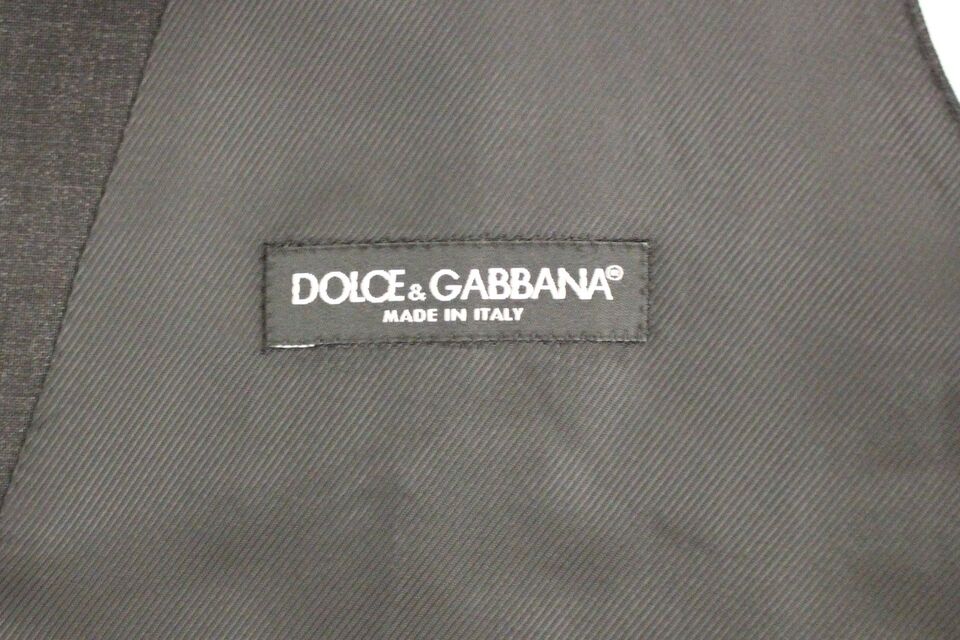Dolce & Gabbana Gray Slim Fit Button Front Dress Formal Men's Vest