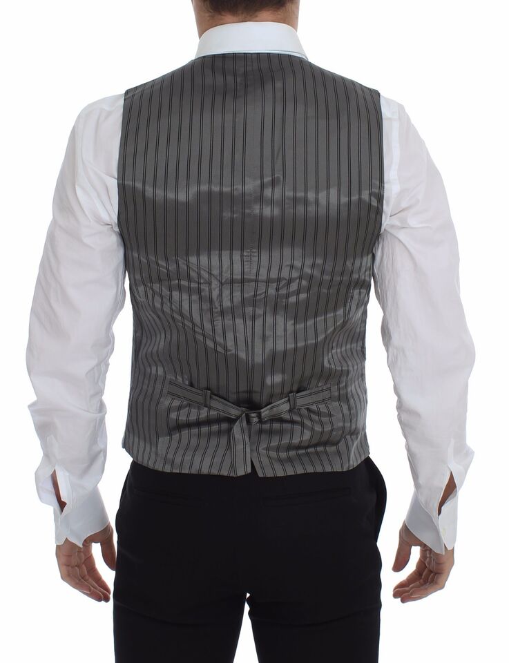 Dolce & Gabbana Gray Cotton Stretch Dress Vest Men's Blazer