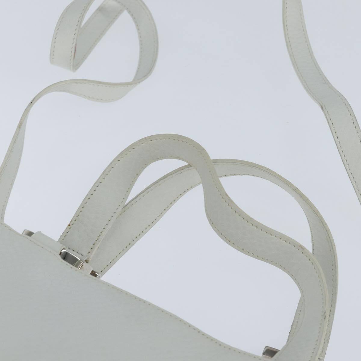 Salvatore Ferragamo Gancini Leather White Leather Handbag (Pre-Owned)
