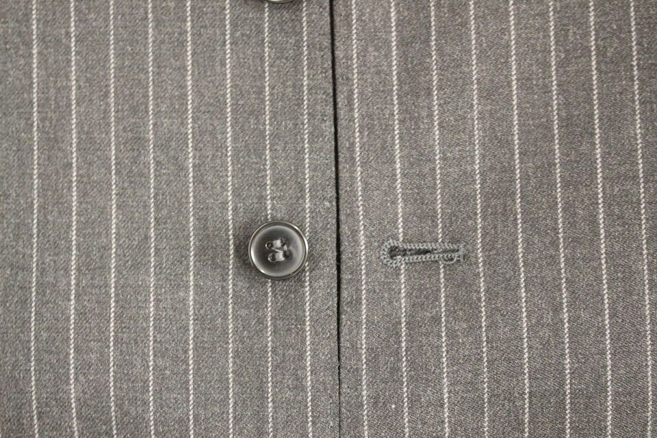 Dolce & Gabbana Gray Striped Wool Single Breasted Men's Vest