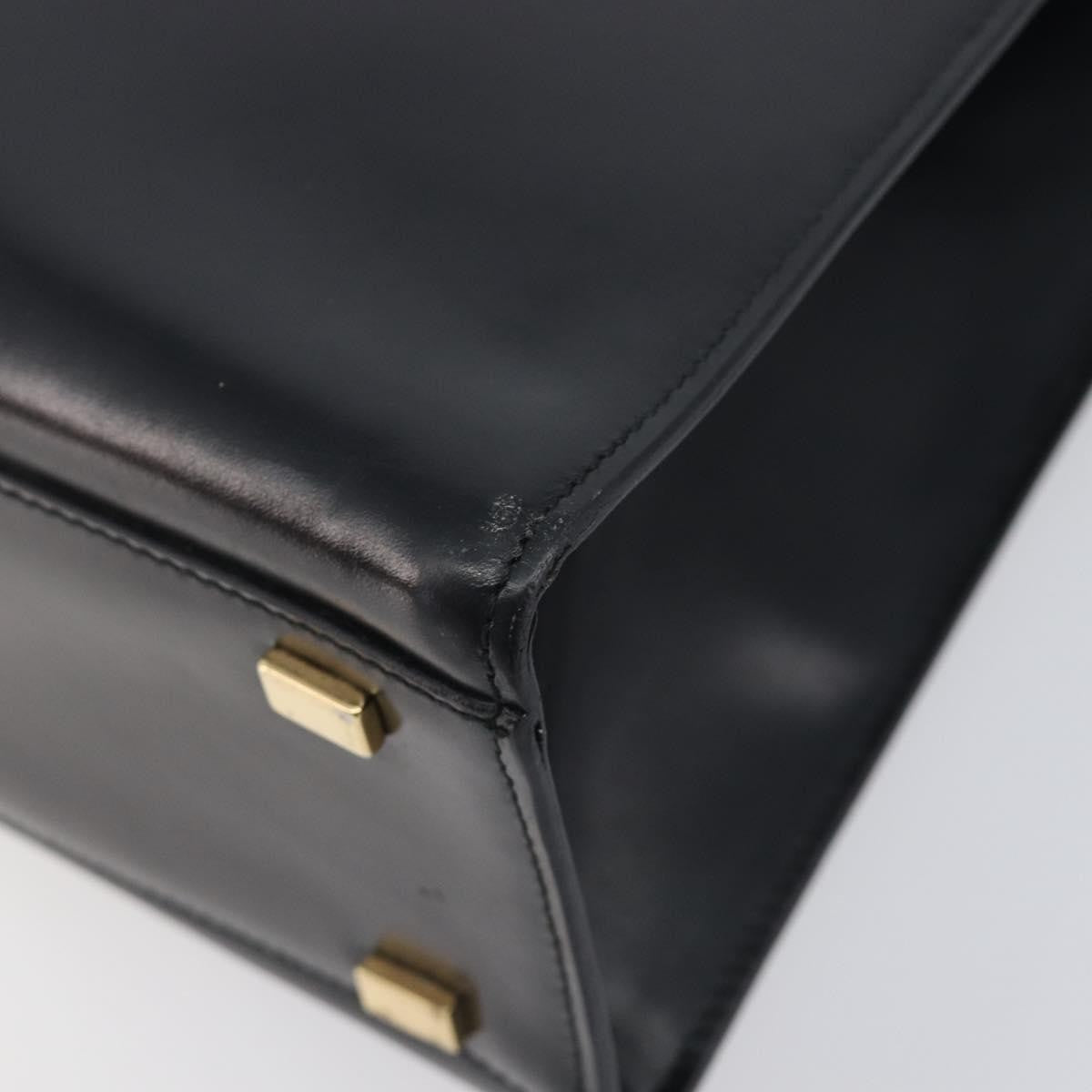 Celine Top Handle Leather Black Leather Handbag (Pre-Owned)