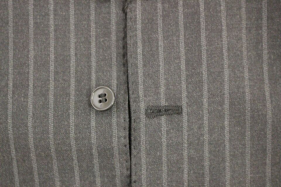 Dolce & Gabbana Elegant Gray Striped Wool Dress Men's Vest
