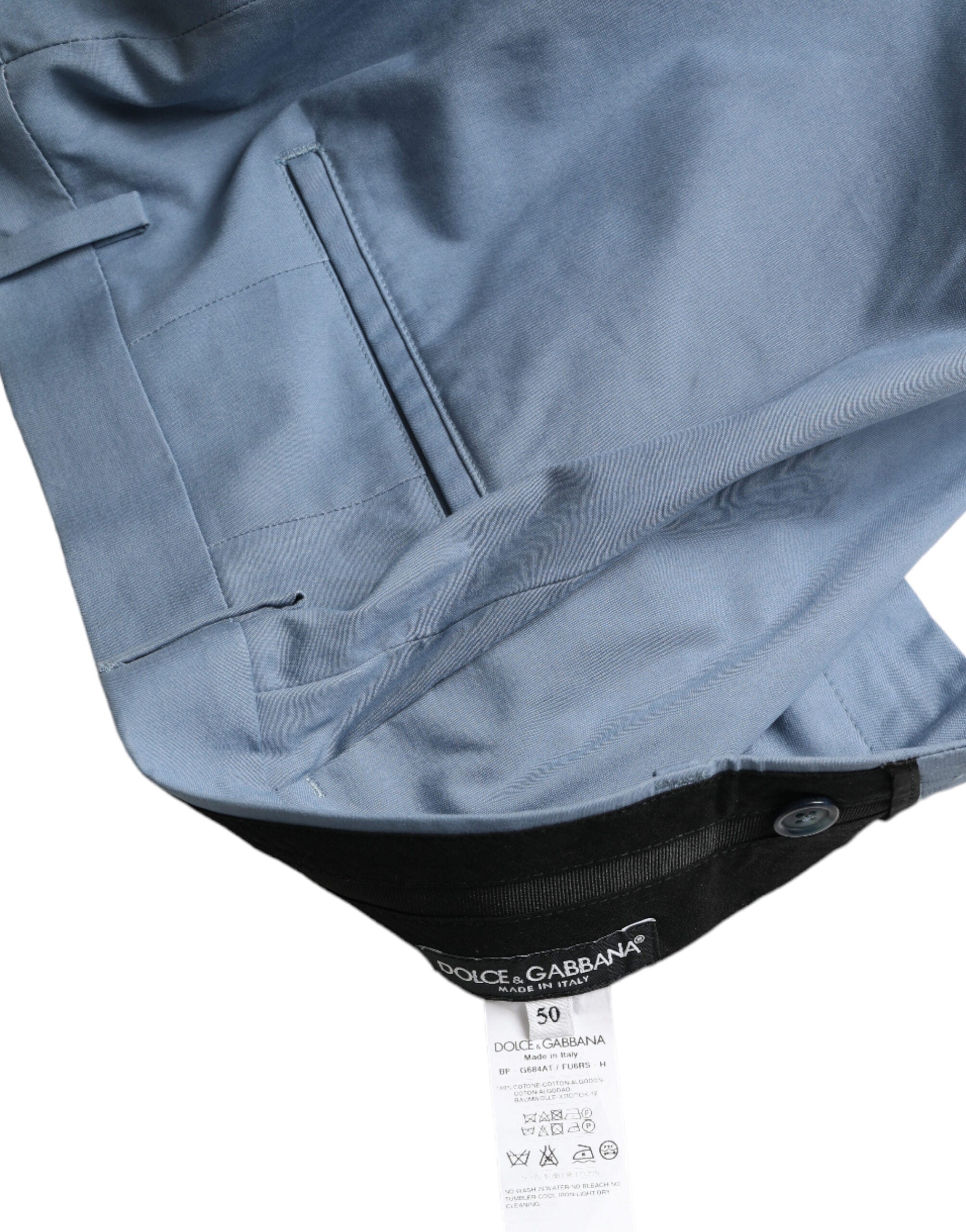 Dolce & Gabbana Sky Blue Cotton Folded Hem Men Bermuda Men's Shorts