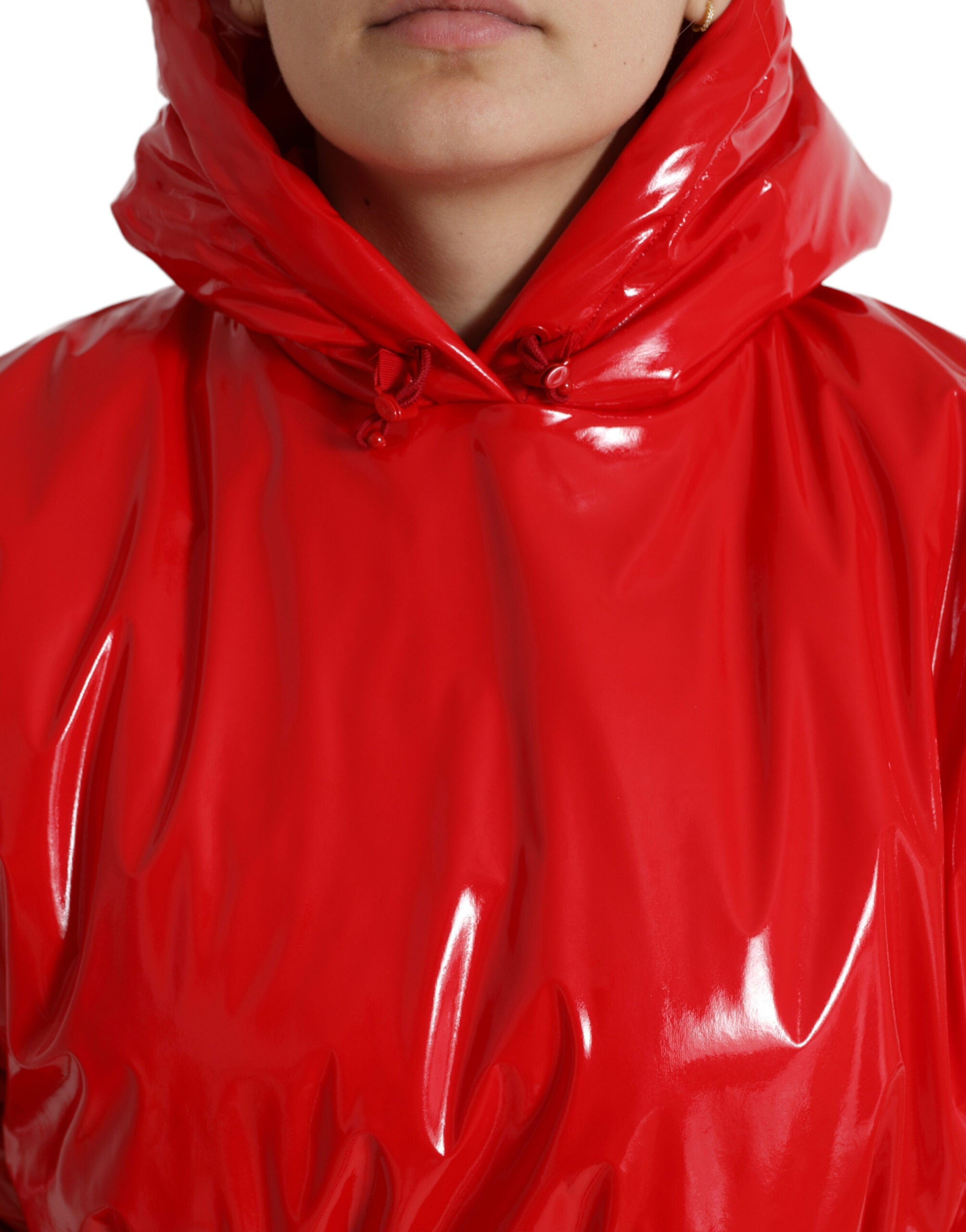 Dolce & Gabbana Chic Shiny Red Cropped Women's Jacket
