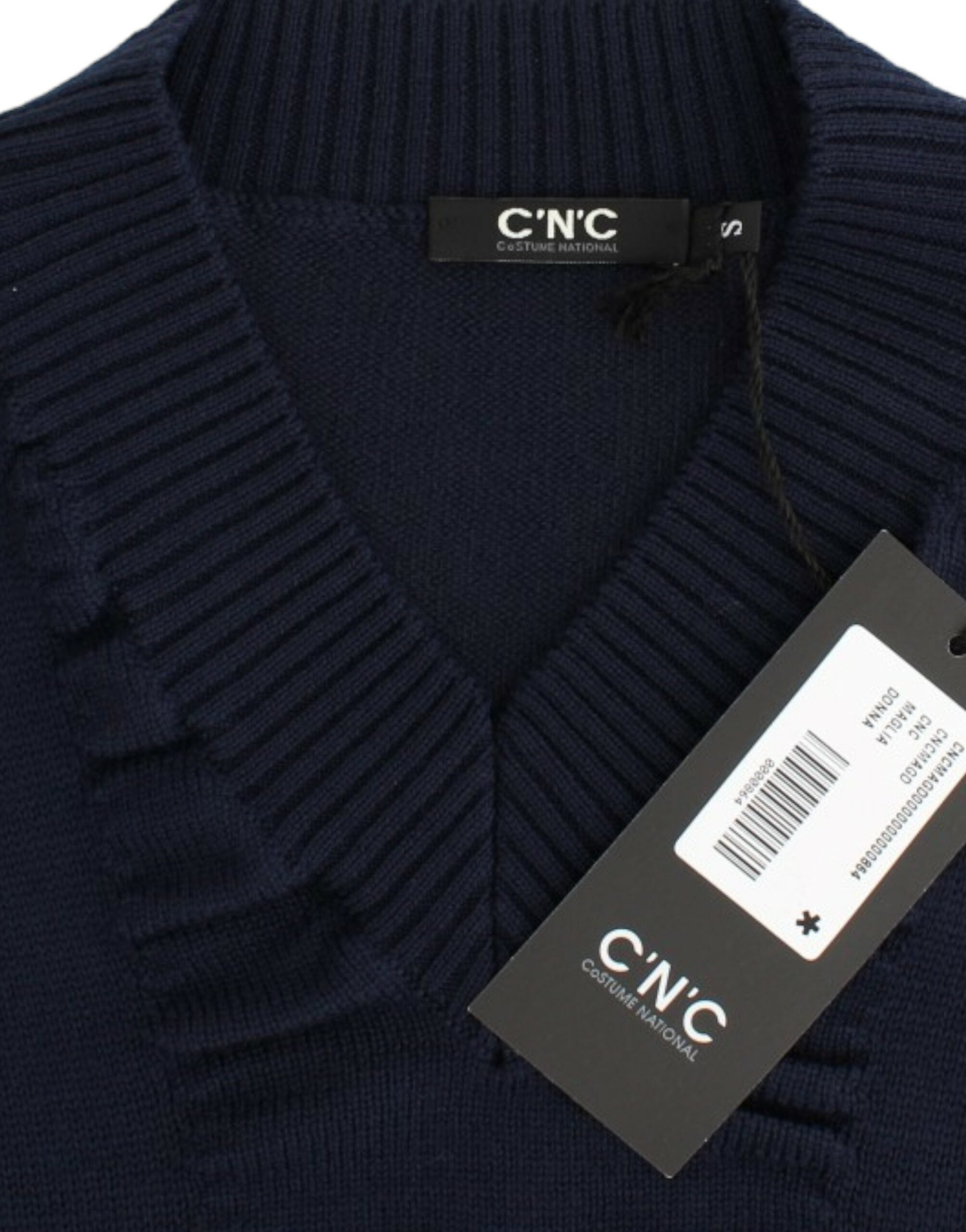 Costume National Dark blue V-neck wool Women's sweater