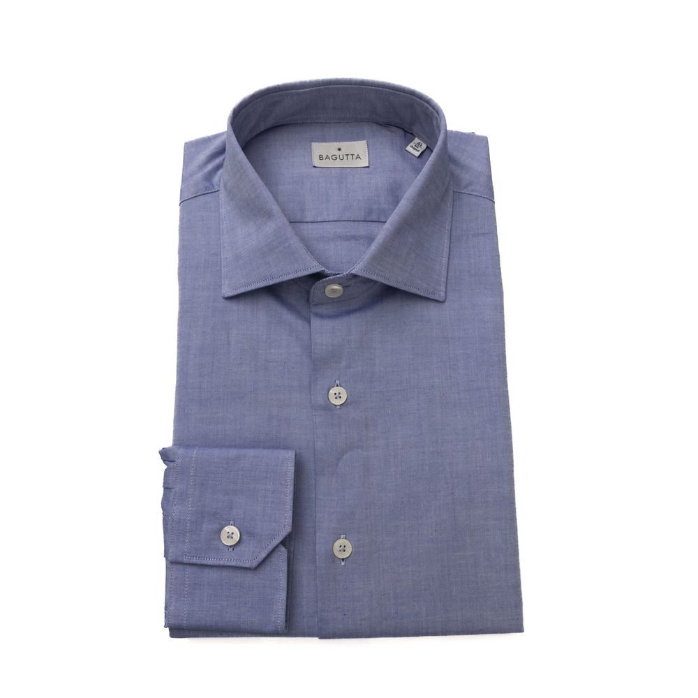 Bagutta Light Blue Cotton Men Men's Shirt