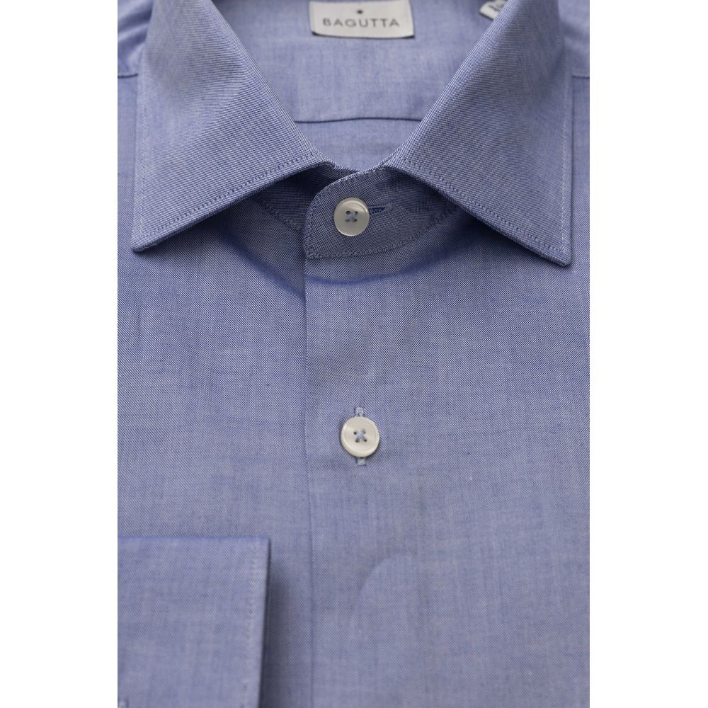 Bagutta Light Blue Cotton Men Men's Shirt