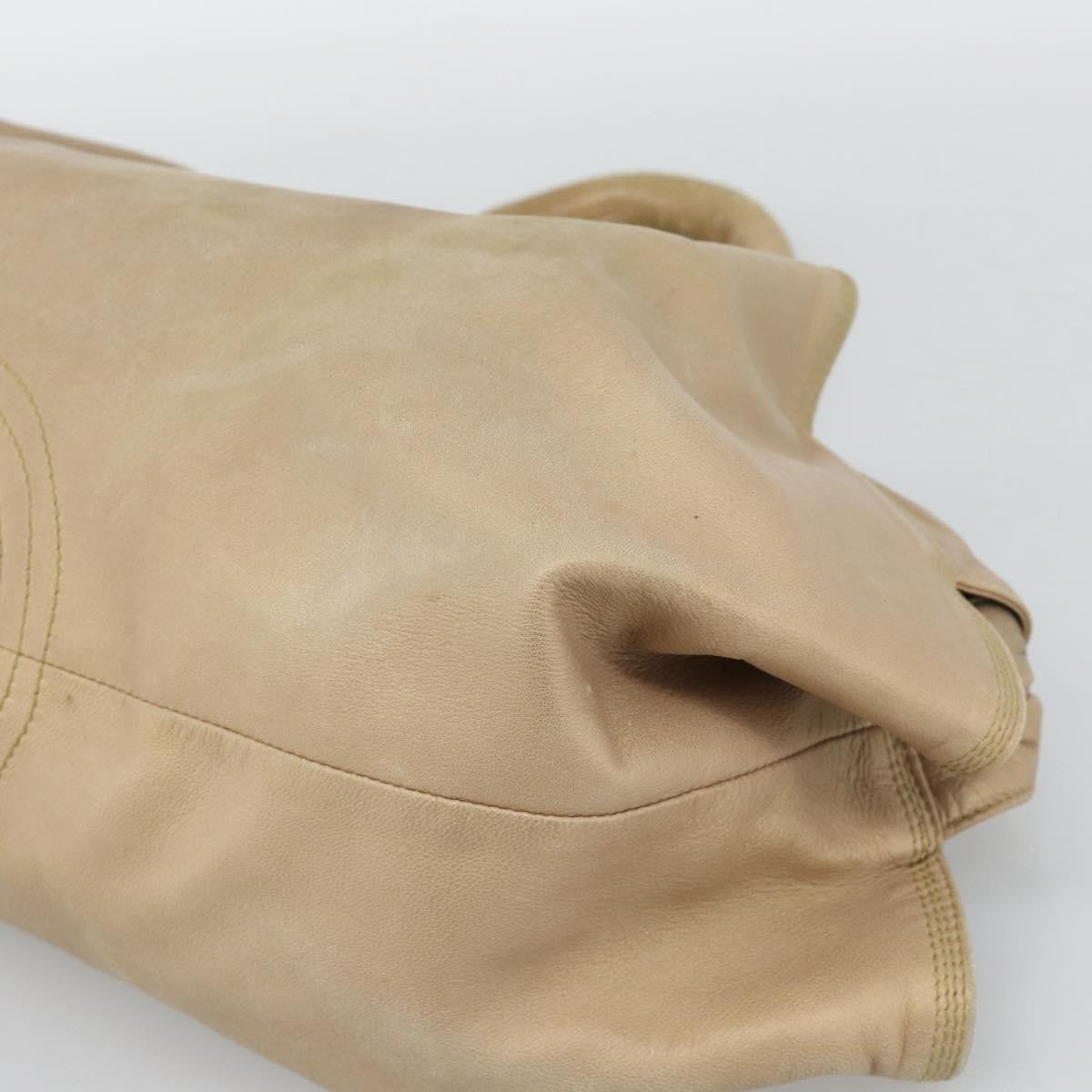 Loewe Anagram Logo Nappa Aire Hand Leather Beige Leather Handbag (Pre-Owned)