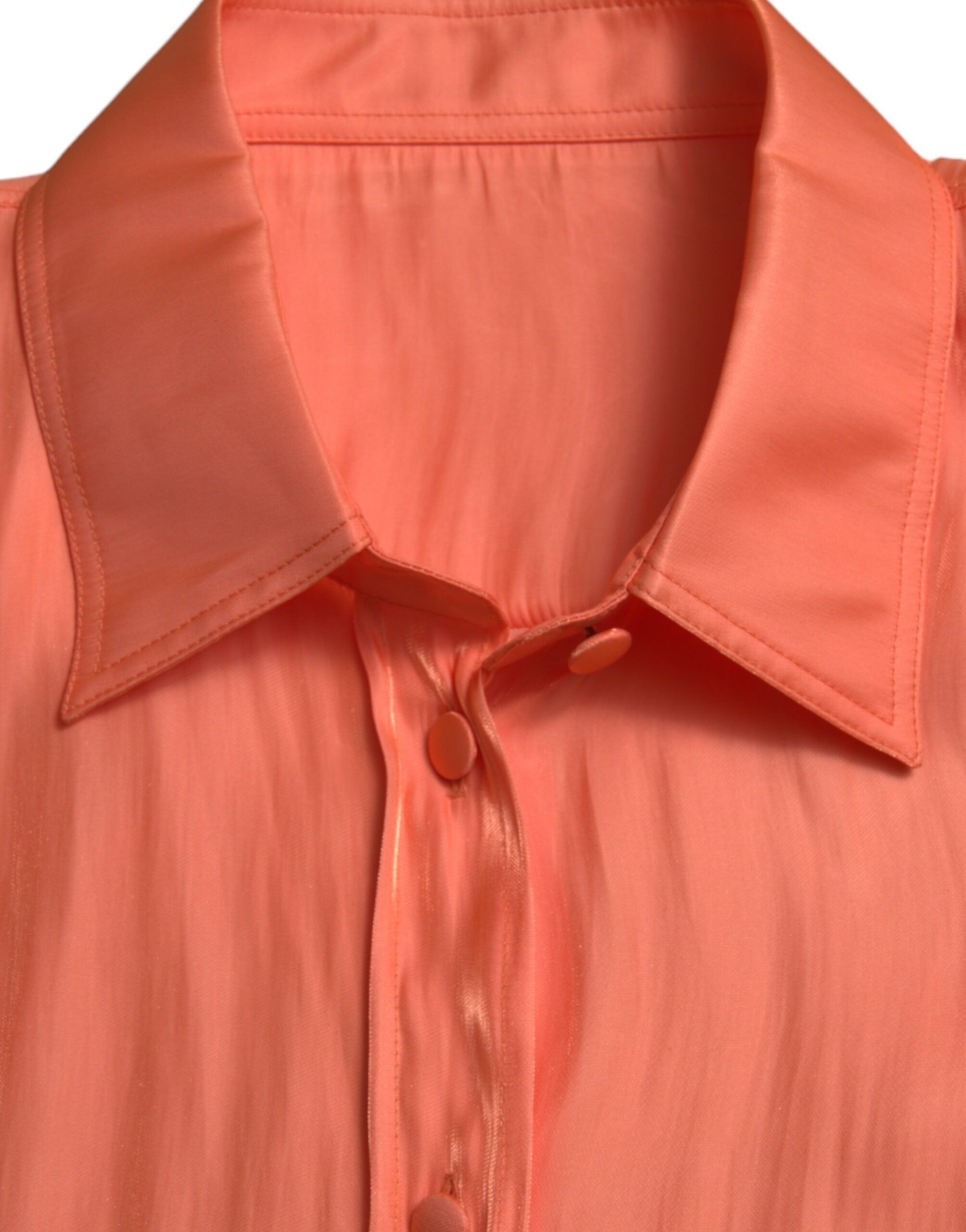 Dolce & Gabbana Peach Long Sleeve Button Down Blouse Women's Top