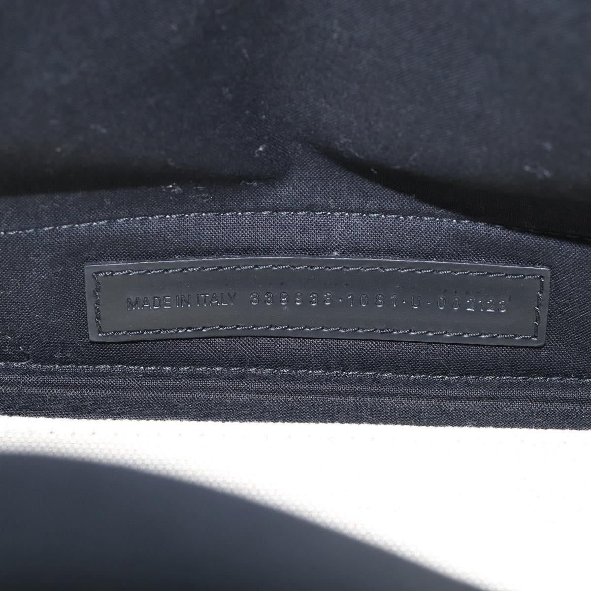 Balenciaga Navy Cabas Canvas With Leather White Canvas Tote Bag Bag (Pre-Owned)