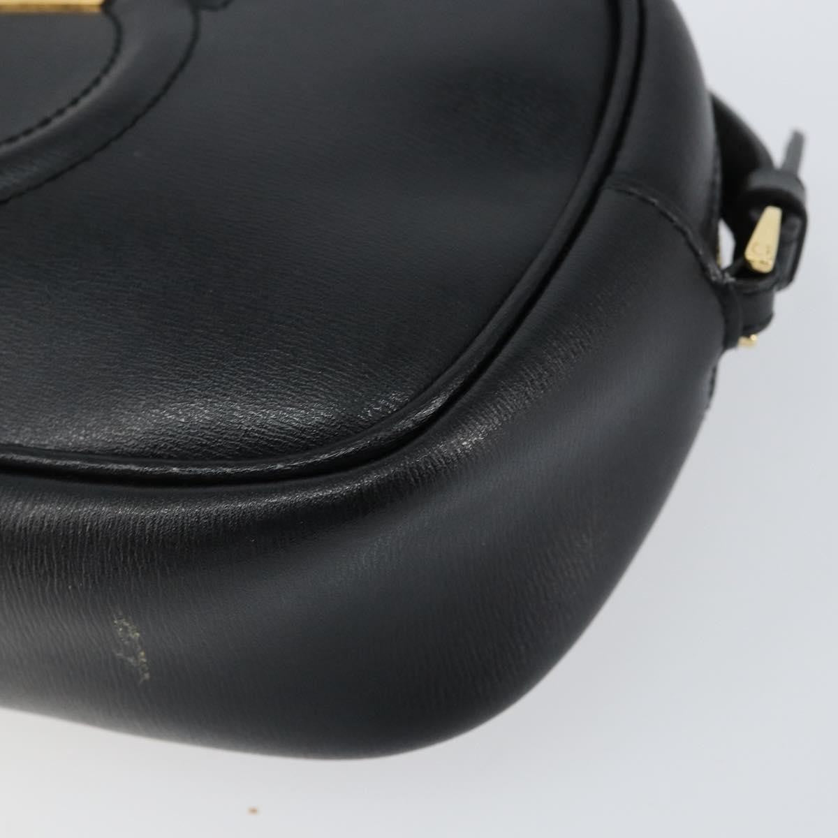 Salvatore Ferragamo City Camera Leather Black Leather Shoulder Bag Bag (Pre-Owned)