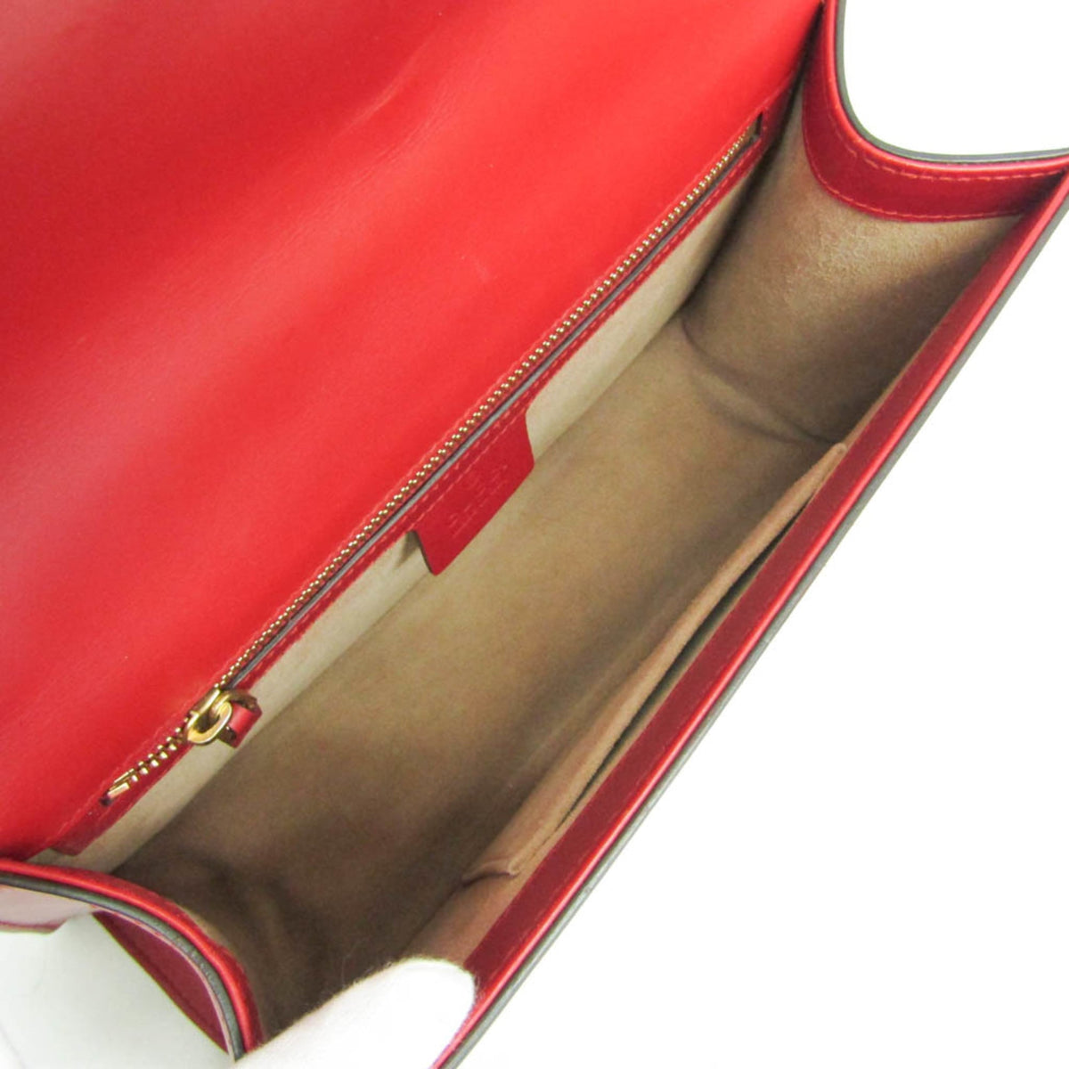 Gucci Sylvie Leather Red Leather Shoulder Bag Bag (Pre-Owned)
