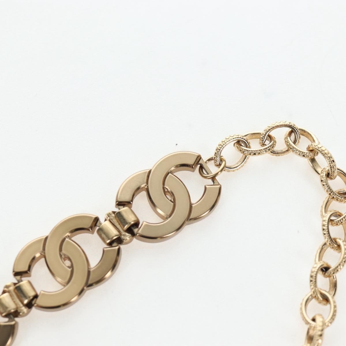 Chanel Cc Link Choker Metal With Crystals Gold Metal Necklace Jewelry (Pre-Owned)