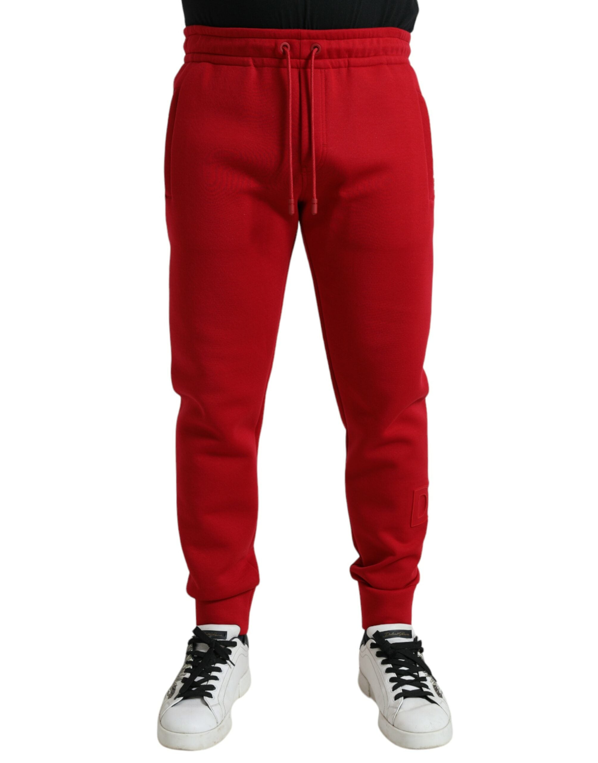 Dolce & Gabbana Red Cotton Blend Skinny Jogger Men's Pants