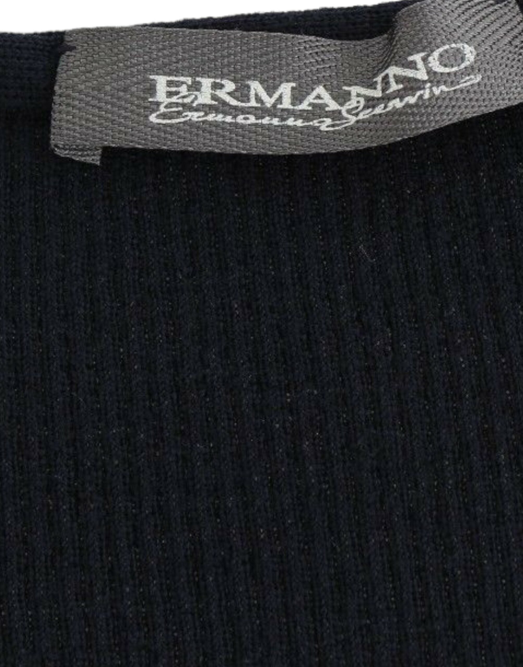 Ermanno Scervino Blue Knitted Wool Stretch Sweater Women's Top