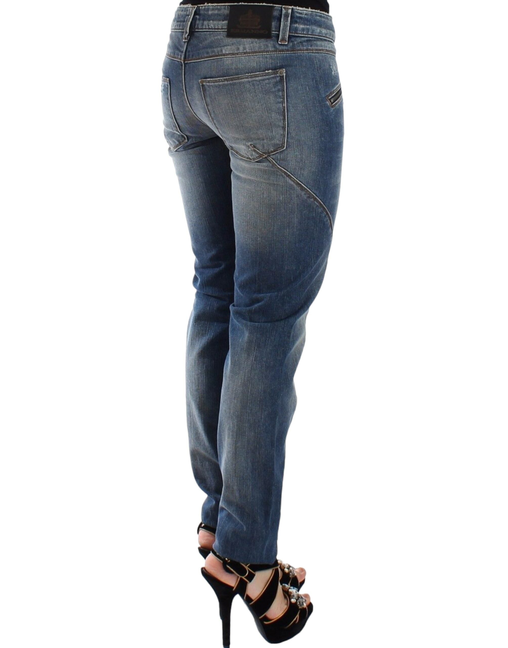 Ermanno Scervino Blue Slim Jeans Denim Pants Straight Women's Stretch