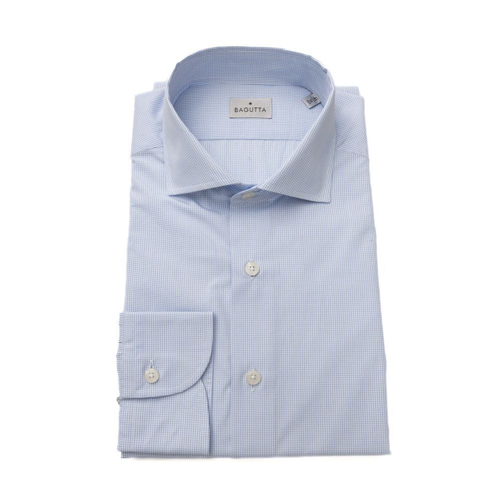 Bagutta Light Blue Cotton Men Men's Shirt