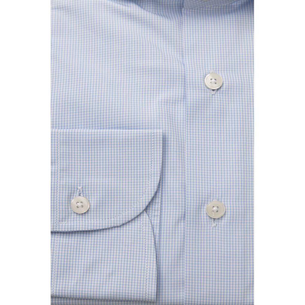 Bagutta Light Blue Cotton Men Men's Shirt