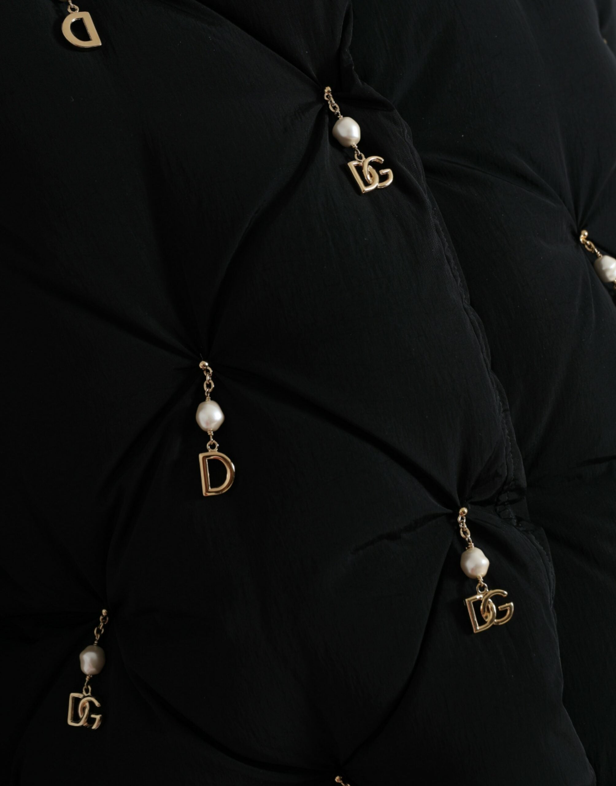 Dolce & Gabbana Black Embellished Quilted Shell Bomber Women's Jacket